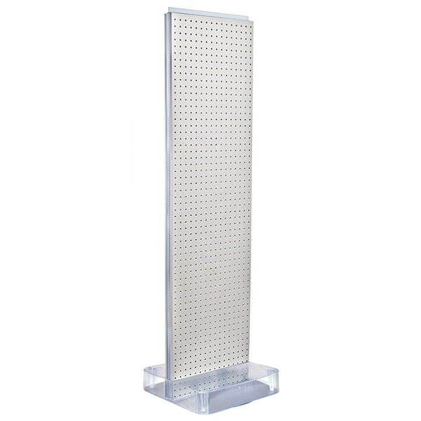 Two-Sided Pegboard Floor Display On a Square Studio Base